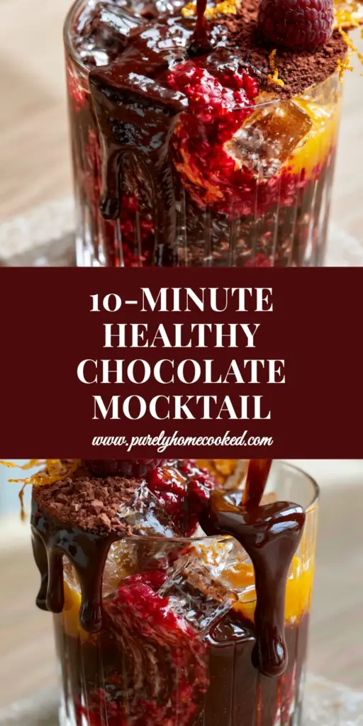 Fruit Cocoa Punch: A Refreshing Raspberry and Chocolate Orange Indulgence 3 A dynamic pour shot of Fruit Cocoa Punch into a ribbed crystal glass with orange juice and chocolate swirls.