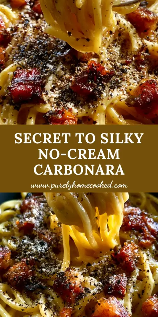 Italian Carbonara: The Definitive Guide to Authentic Roman Perfection 3 Extreme macro overhead shot of authentic Italian Carbonara in a matte black bowl with thick spaghetti and crispy guanciale cubes.
