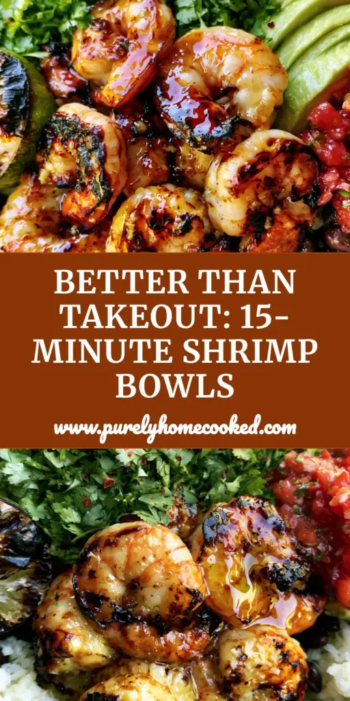 Cilantro Lime Shrimp Bowls with Garlic Butter and Charred Lime 4 A vibrant Cilantro Lime Shrimp Bowl featuring charred garlic butter shrimp, fluffy white rice, black beans, and fresh avocado. (Cilantro Lime Shrimp Bowls)
