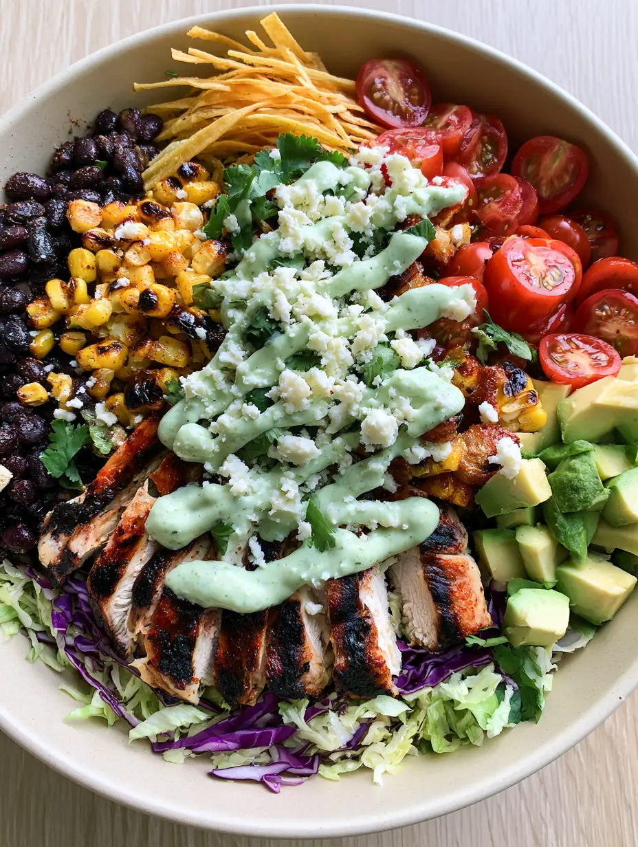 Southwest Chicken Chopped Salad: The Ultimate Bold and Crunchy Recipe 3 Close-up of seared chicken breast with dark charred grill marks atop a bed of shredded romaine and purple cabbage for a Southwest Chicken Chopped Salad.