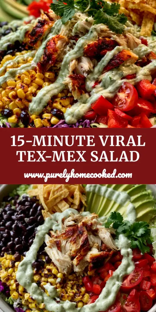 Tex-Mex Chicken Chopped Salad with Creamy Cilantro Lime Dressing 4 A vibrant Tex-Mex Chicken Chopped Salad in a matte bowl with charred corn, black beans, and avocado. (Tex-Mex Chicken Chopped Salad)