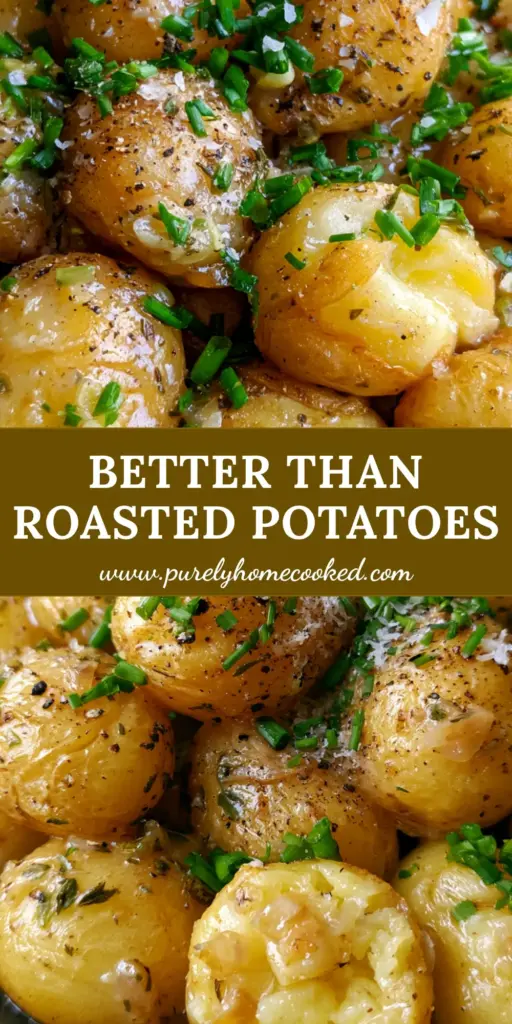 Slow Cooker Baby Potatoes with Garlic Butter and Fresh Chives 3 A mound of glistening slow cooker baby potatoes in a charcoal bowl, garnished with chives and garlic bits.