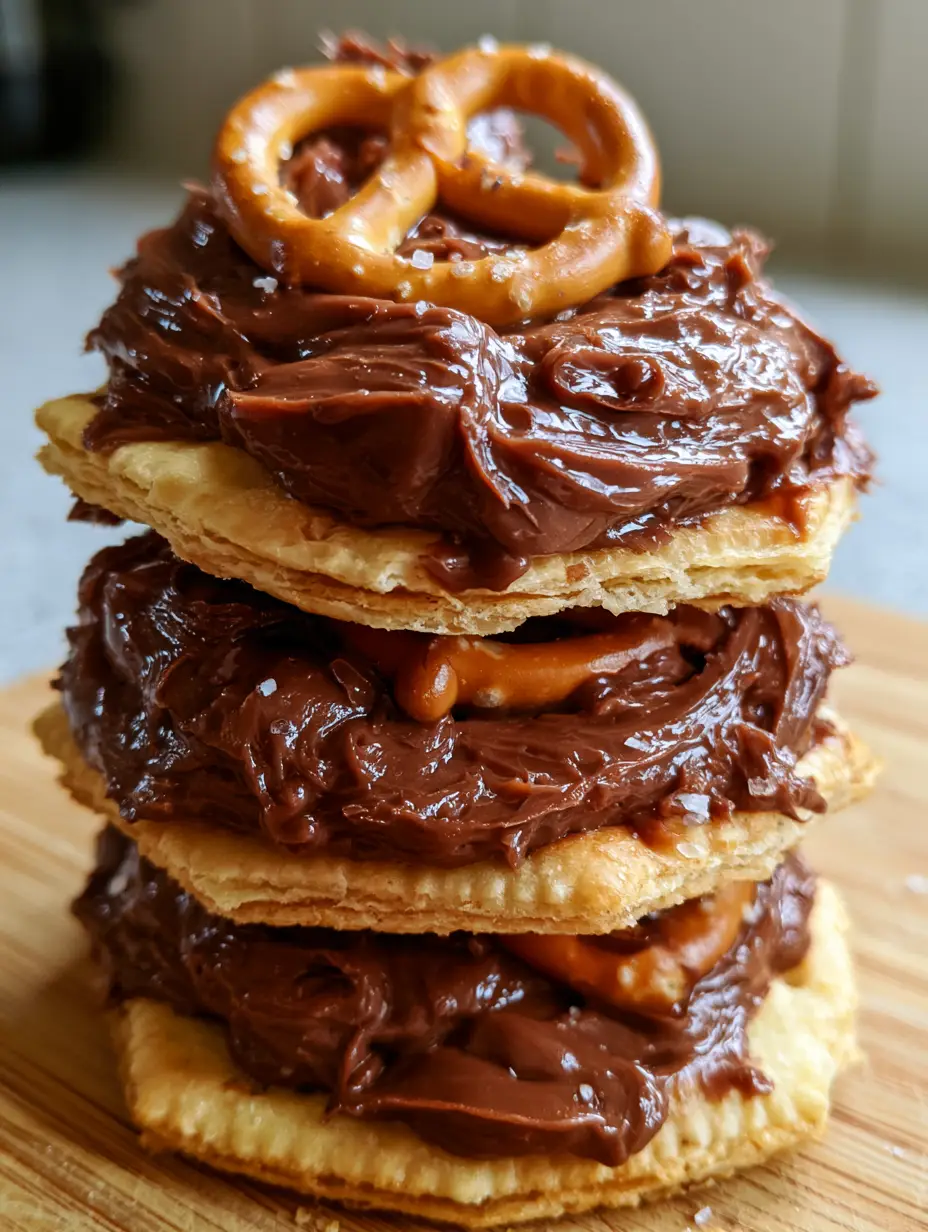 Close up handheld photo of messy indulgent stoner snacks with chocolate hazelnut spread. (stoner snacks)