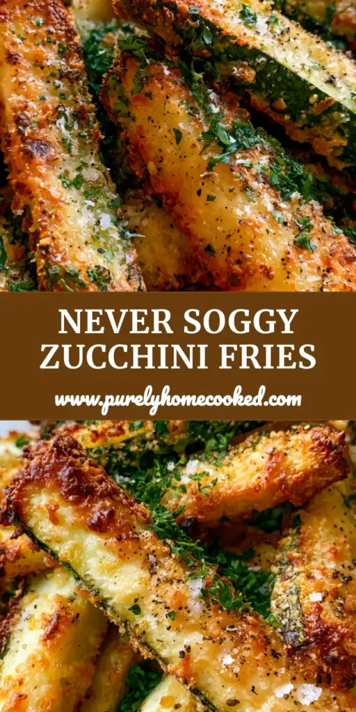 Zucchini Fries with Toasted Parmesan Crust and Lemon Aioli 3 A towering pile of crispy, golden-brown Zucchini Fries with a visible parmesan crust and fresh parsley garnish. (Zucchini Fries)