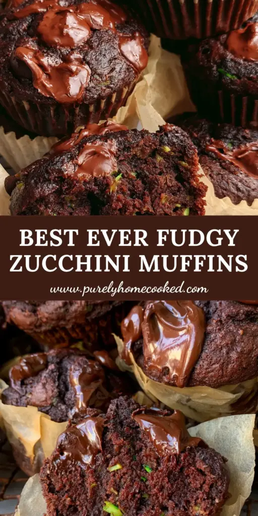 Chocolate Zucchini Muffins with Fudgy Cocoa Crumbs and Melted Chocolate Chunks 4 A stack of moist chocolate zucchini muffins with large melted chocolate pools on a wire rack. (chocolate zucchini muffins)